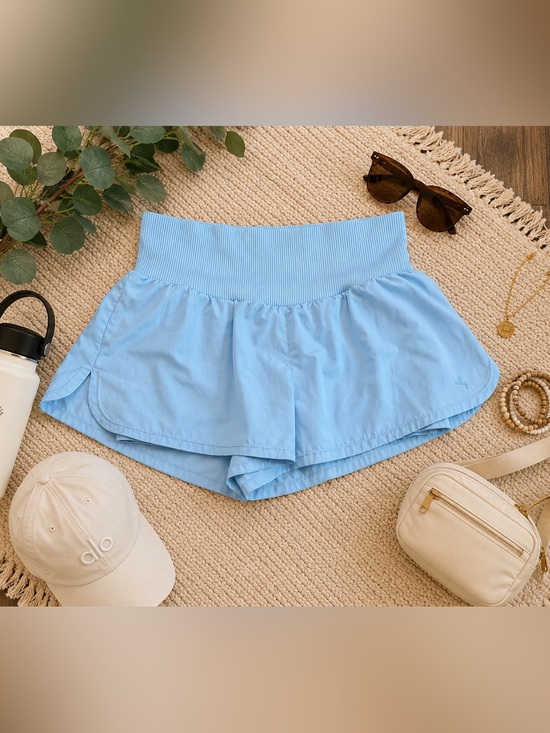 JoyLab Pants - JoyLab Light Blue Athletic Running Shorts Wide Smocked Waist Style Medium